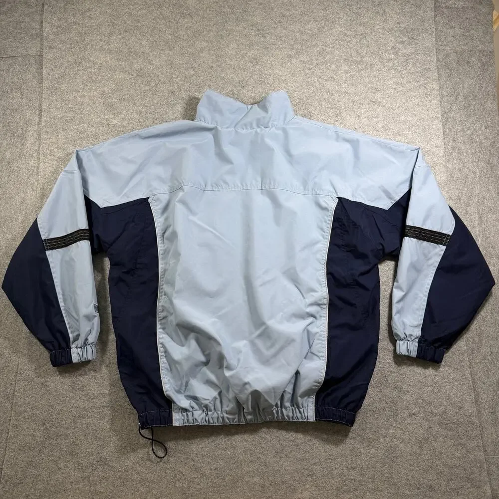 Wilson Windbreaker Jacket Mens L Blue Navy Full Zip Drawstring Hem Lightweight